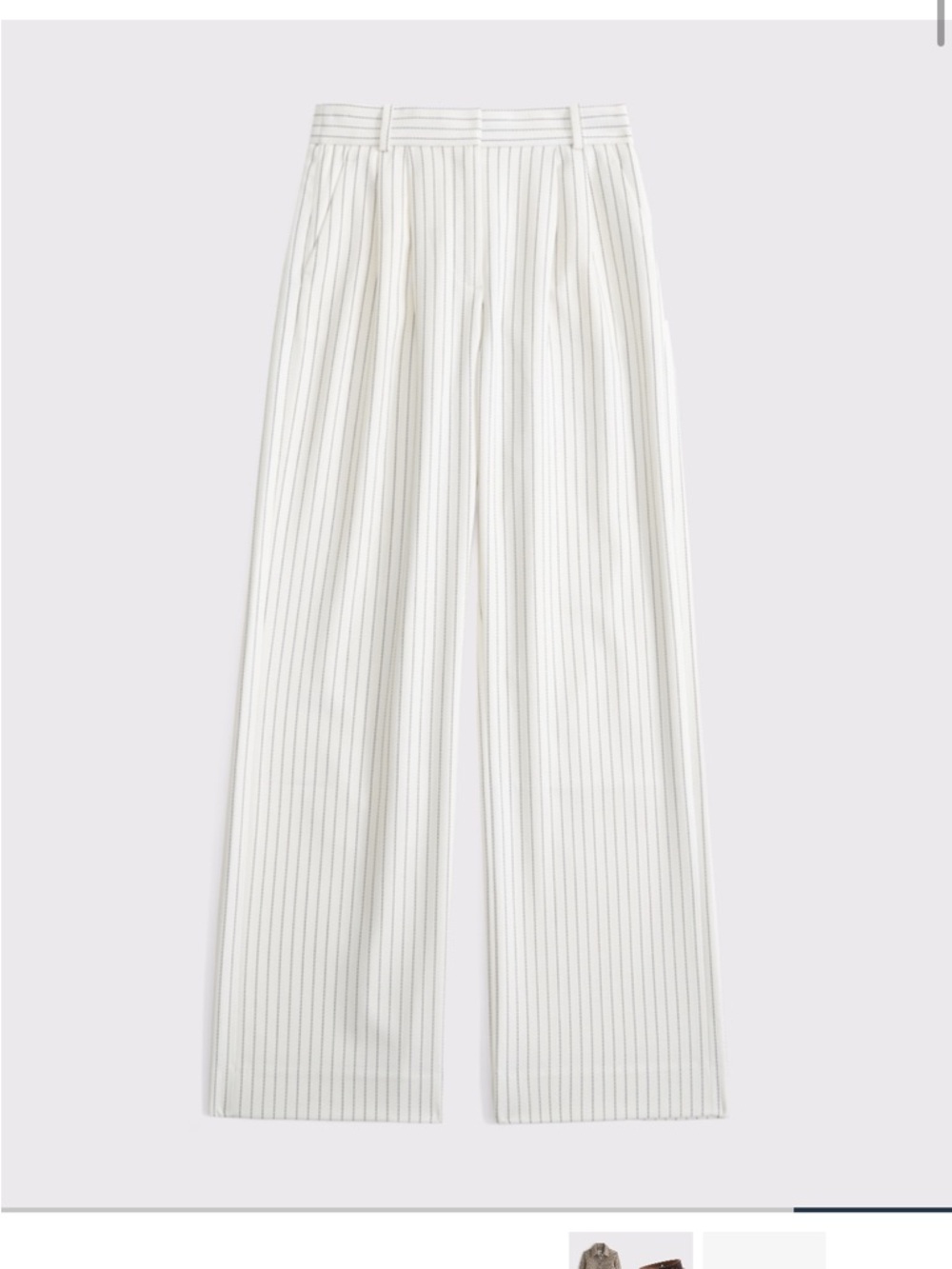 Abercrombie + Fitch Pinstriped Wide-Leg Trousers NWT SIZE 34 curve love